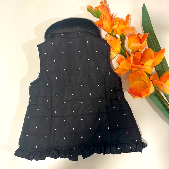 Black & White Polka Dot Calvin Klein 12 Month Puffer Vest - Picture 2 of 2